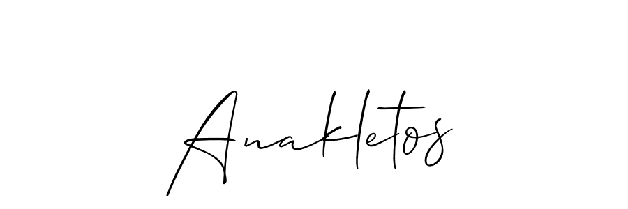 How to make Anakletos name signature. Use Allison_Script style for creating short signs online. This is the latest handwritten sign. Anakletos signature style 2 images and pictures png