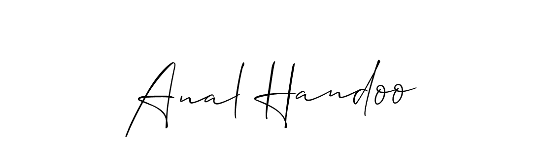 Also we have Anal Handoo name is the best signature style. Create professional handwritten signature collection using Allison_Script autograph style. Anal Handoo signature style 2 images and pictures png