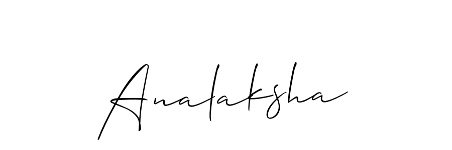 How to make Analaksha name signature. Use Allison_Script style for creating short signs online. This is the latest handwritten sign. Analaksha signature style 2 images and pictures png