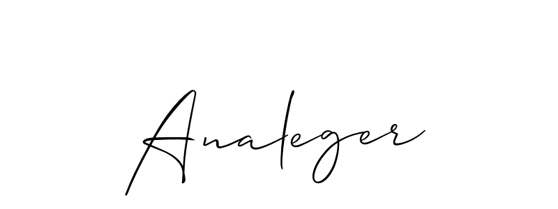 Make a beautiful signature design for name Analeger. With this signature (Allison_Script) style, you can create a handwritten signature for free. Analeger signature style 2 images and pictures png