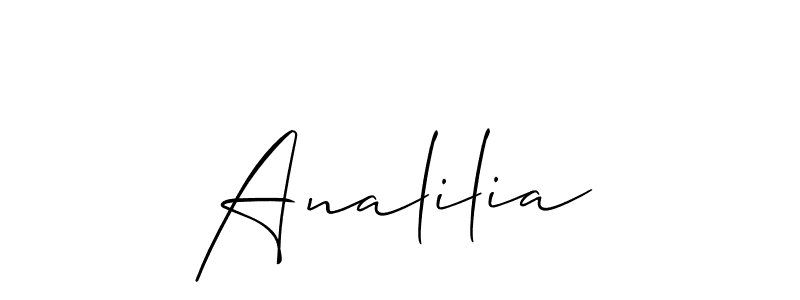 Similarly Allison_Script is the best handwritten signature design. Signature creator online .You can use it as an online autograph creator for name Analilia. Analilia signature style 2 images and pictures png