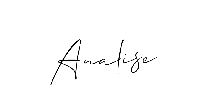 Design your own signature with our free online signature maker. With this signature software, you can create a handwritten (Allison_Script) signature for name Analise. Analise signature style 2 images and pictures png