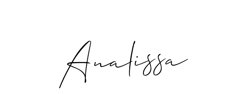 Allison_Script is a professional signature style that is perfect for those who want to add a touch of class to their signature. It is also a great choice for those who want to make their signature more unique. Get Analissa name to fancy signature for free. Analissa signature style 2 images and pictures png
