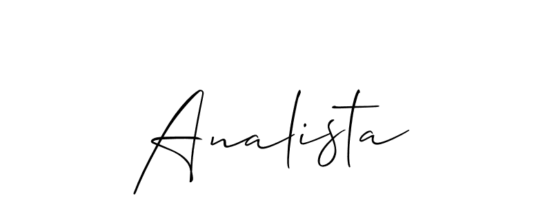 It looks lik you need a new signature style for name Analista. Design unique handwritten (Allison_Script) signature with our free signature maker in just a few clicks. Analista signature style 2 images and pictures png