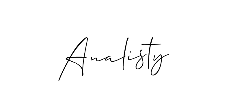 You should practise on your own different ways (Allison_Script) to write your name (Analisty) in signature. don't let someone else do it for you. Analisty signature style 2 images and pictures png