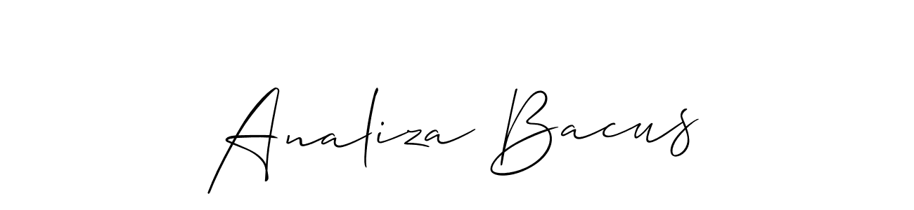 It looks lik you need a new signature style for name Analiza Bacus. Design unique handwritten (Allison_Script) signature with our free signature maker in just a few clicks. Analiza Bacus signature style 2 images and pictures png