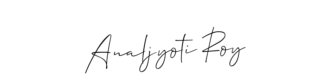 Use a signature maker to create a handwritten signature online. With this signature software, you can design (Allison_Script) your own signature for name Analjyoti Roy. Analjyoti Roy signature style 2 images and pictures png