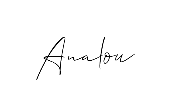 Also You can easily find your signature by using the search form. We will create Analou name handwritten signature images for you free of cost using Allison_Script sign style. Analou signature style 2 images and pictures png
