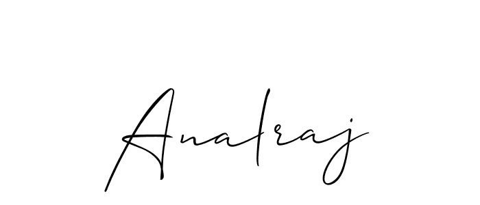 Create a beautiful signature design for name Analraj. With this signature (Allison_Script) fonts, you can make a handwritten signature for free. Analraj signature style 2 images and pictures png