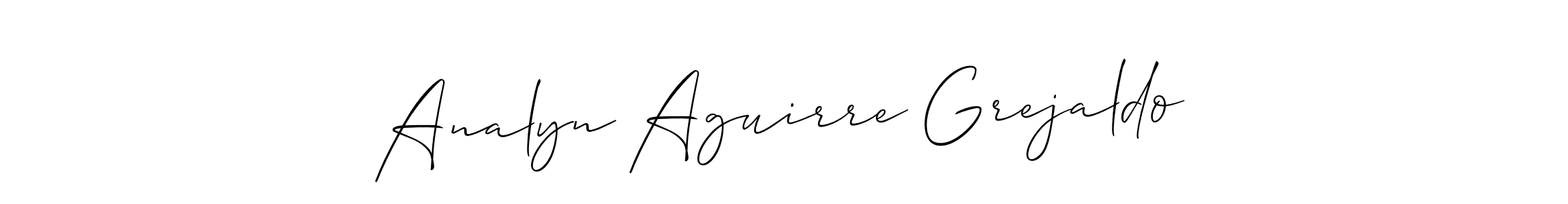Also You can easily find your signature by using the search form. We will create Analyn Aguirre Grejaldo name handwritten signature images for you free of cost using Allison_Script sign style. Analyn Aguirre Grejaldo signature style 2 images and pictures png