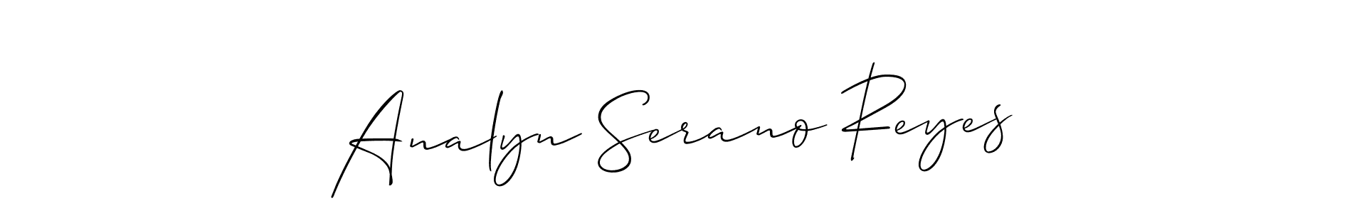 Allison_Script is a professional signature style that is perfect for those who want to add a touch of class to their signature. It is also a great choice for those who want to make their signature more unique. Get Analyn Serano Reyes name to fancy signature for free. Analyn Serano Reyes signature style 2 images and pictures png