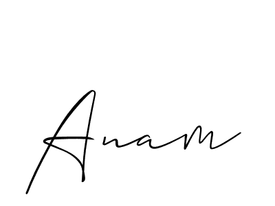 Make a beautiful signature design for name Anam. With this signature (Allison_Script) style, you can create a handwritten signature for free. Anam signature style 2 images and pictures png