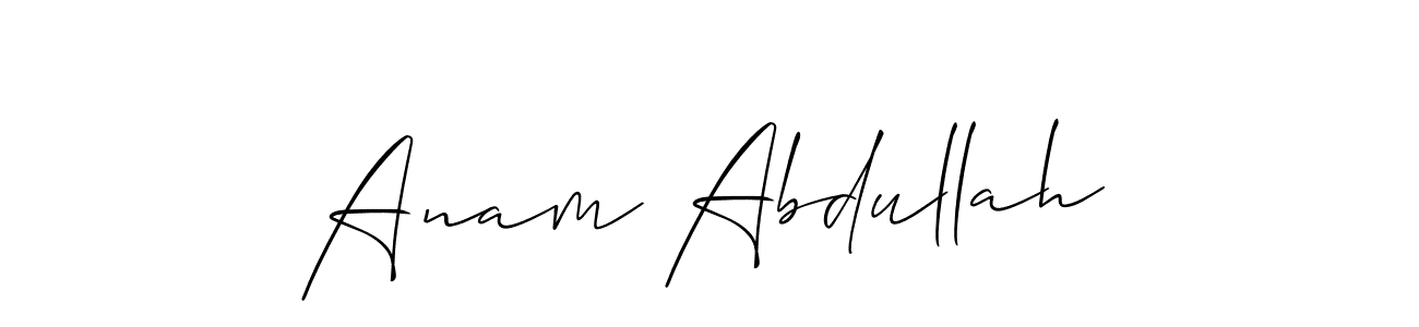 Create a beautiful signature design for name Anam Abdullah. With this signature (Allison_Script) fonts, you can make a handwritten signature for free. Anam Abdullah signature style 2 images and pictures png