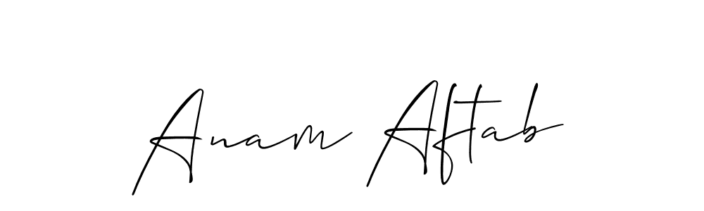 Also You can easily find your signature by using the search form. We will create Anam Aftab name handwritten signature images for you free of cost using Allison_Script sign style. Anam Aftab signature style 2 images and pictures png
