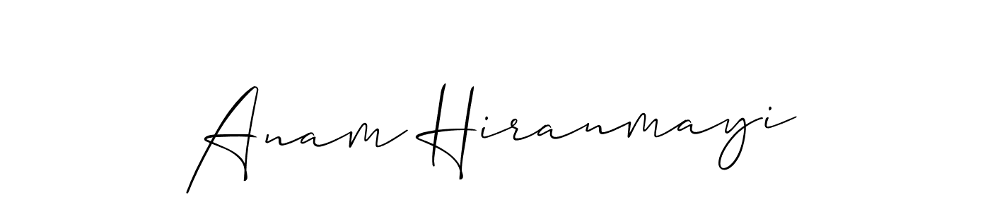 Make a short Anam Hiranmayi signature style. Manage your documents anywhere anytime using Allison_Script. Create and add eSignatures, submit forms, share and send files easily. Anam Hiranmayi signature style 2 images and pictures png