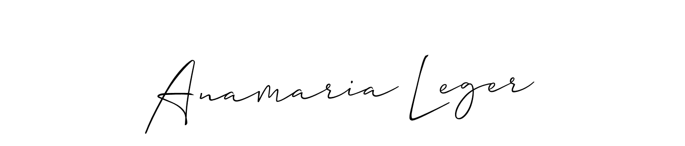 It looks lik you need a new signature style for name Anamaria Leger. Design unique handwritten (Allison_Script) signature with our free signature maker in just a few clicks. Anamaria Leger signature style 2 images and pictures png