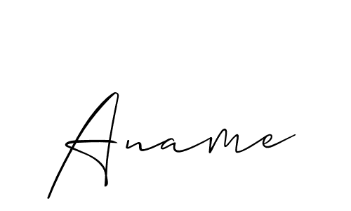 Also You can easily find your signature by using the search form. We will create Aname name handwritten signature images for you free of cost using Allison_Script sign style. Aname signature style 2 images and pictures png