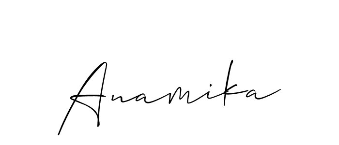 Also You can easily find your signature by using the search form. We will create Anamika name handwritten signature images for you free of cost using Allison_Script sign style. Anamika signature style 2 images and pictures png