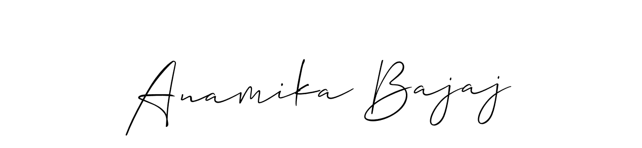 Use a signature maker to create a handwritten signature online. With this signature software, you can design (Allison_Script) your own signature for name Anamika Bajaj. Anamika Bajaj signature style 2 images and pictures png