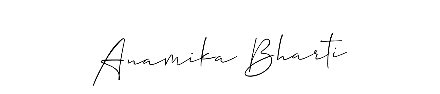 Design your own signature with our free online signature maker. With this signature software, you can create a handwritten (Allison_Script) signature for name Anamika Bharti. Anamika Bharti signature style 2 images and pictures png