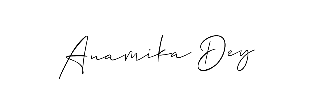 Create a beautiful signature design for name Anamika Dey. With this signature (Allison_Script) fonts, you can make a handwritten signature for free. Anamika Dey signature style 2 images and pictures png