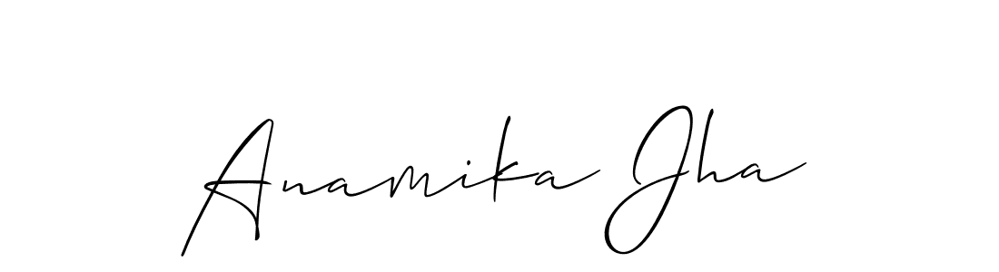 How to make Anamika Jha signature? Allison_Script is a professional autograph style. Create handwritten signature for Anamika Jha name. Anamika Jha signature style 2 images and pictures png