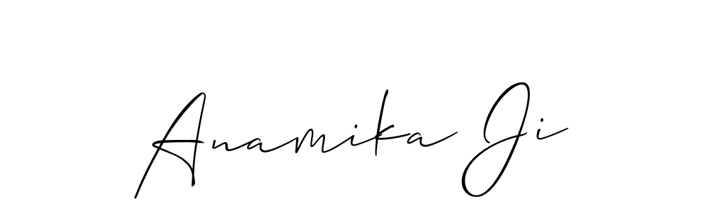 Also we have Anamika Ji name is the best signature style. Create professional handwritten signature collection using Allison_Script autograph style. Anamika Ji signature style 2 images and pictures png