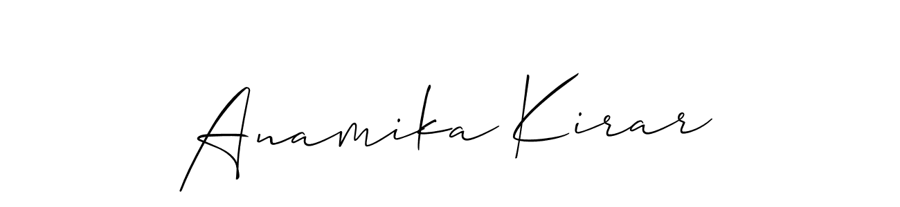 How to make Anamika Kirar name signature. Use Allison_Script style for creating short signs online. This is the latest handwritten sign. Anamika Kirar signature style 2 images and pictures png