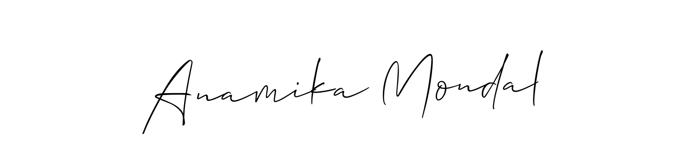 You should practise on your own different ways (Allison_Script) to write your name (Anamika Mondal) in signature. don't let someone else do it for you. Anamika Mondal signature style 2 images and pictures png