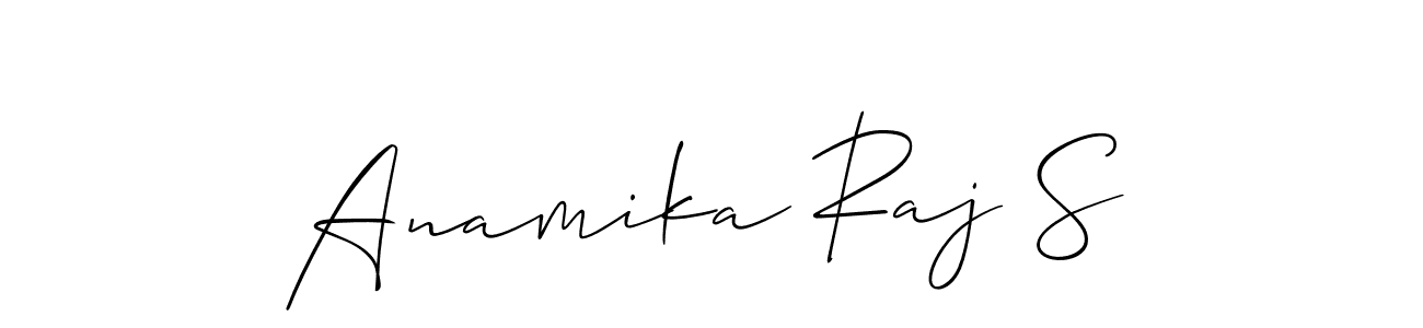 Design your own signature with our free online signature maker. With this signature software, you can create a handwritten (Allison_Script) signature for name Anamika Raj S. Anamika Raj S signature style 2 images and pictures png