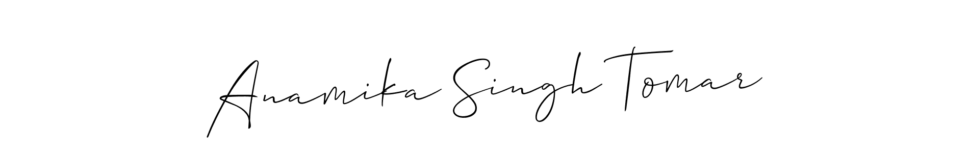 You should practise on your own different ways (Allison_Script) to write your name (Anamika Singh Tomar) in signature. don't let someone else do it for you. Anamika Singh Tomar signature style 2 images and pictures png