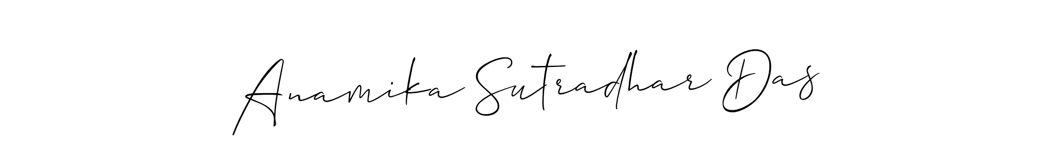 Allison_Script is a professional signature style that is perfect for those who want to add a touch of class to their signature. It is also a great choice for those who want to make their signature more unique. Get Anamika Sutradhar Das name to fancy signature for free. Anamika Sutradhar Das signature style 2 images and pictures png