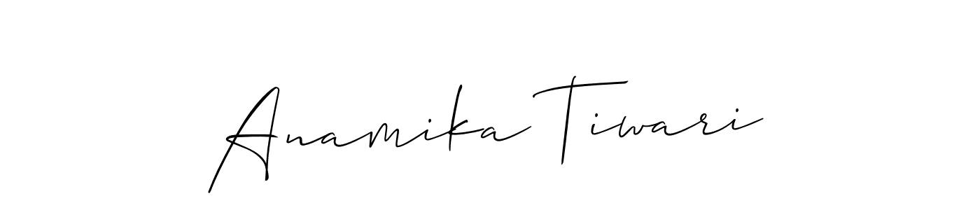 Create a beautiful signature design for name Anamika Tiwari. With this signature (Allison_Script) fonts, you can make a handwritten signature for free. Anamika Tiwari signature style 2 images and pictures png