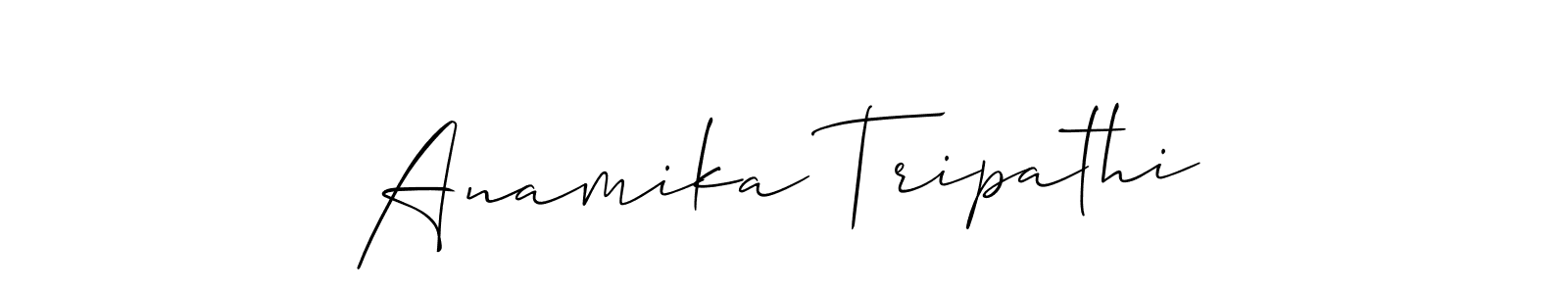 if you are searching for the best signature style for your name Anamika Tripathi. so please give up your signature search. here we have designed multiple signature styles  using Allison_Script. Anamika Tripathi signature style 2 images and pictures png