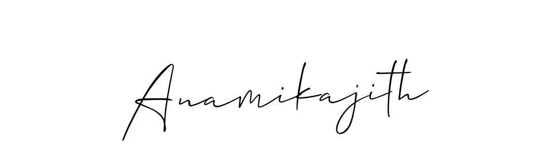 How to Draw Anamikajith signature style? Allison_Script is a latest design signature styles for name Anamikajith. Anamikajith signature style 2 images and pictures png