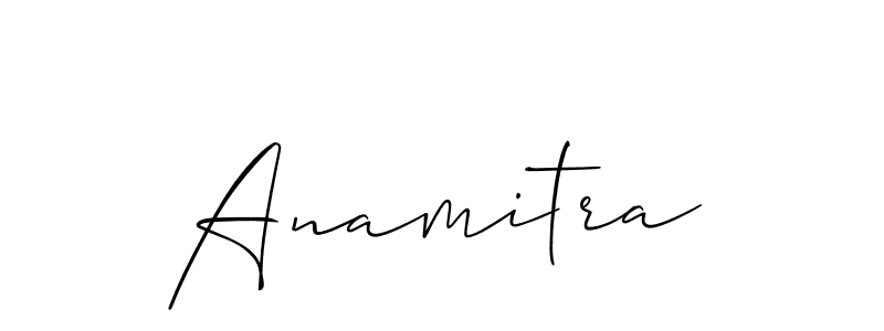 Use a signature maker to create a handwritten signature online. With this signature software, you can design (Allison_Script) your own signature for name Anamitra. Anamitra signature style 2 images and pictures png