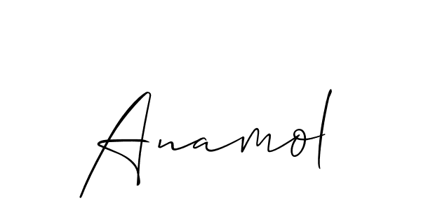 Create a beautiful signature design for name Anamol. With this signature (Allison_Script) fonts, you can make a handwritten signature for free. Anamol signature style 2 images and pictures png