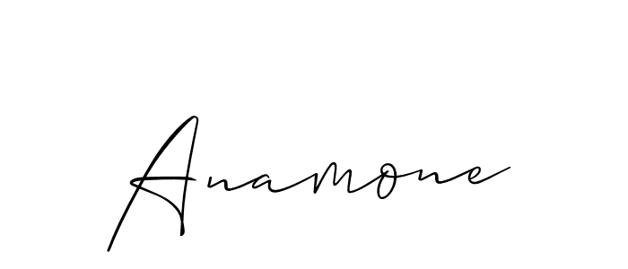 Design your own signature with our free online signature maker. With this signature software, you can create a handwritten (Allison_Script) signature for name Anamone. Anamone signature style 2 images and pictures png