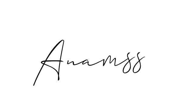 You can use this online signature creator to create a handwritten signature for the name Anamss. This is the best online autograph maker. Anamss signature style 2 images and pictures png