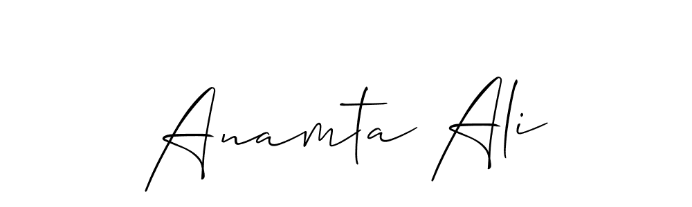 Make a beautiful signature design for name Anamta Ali. Use this online signature maker to create a handwritten signature for free. Anamta Ali signature style 2 images and pictures png