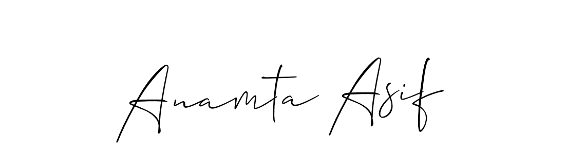 Make a short Anamta Asif signature style. Manage your documents anywhere anytime using Allison_Script. Create and add eSignatures, submit forms, share and send files easily. Anamta Asif signature style 2 images and pictures png