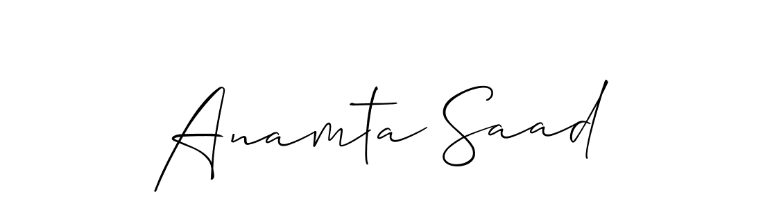 Best and Professional Signature Style for Anamta Saad. Allison_Script Best Signature Style Collection. Anamta Saad signature style 2 images and pictures png