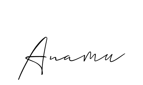 Create a beautiful signature design for name Anamu. With this signature (Allison_Script) fonts, you can make a handwritten signature for free. Anamu signature style 2 images and pictures png
