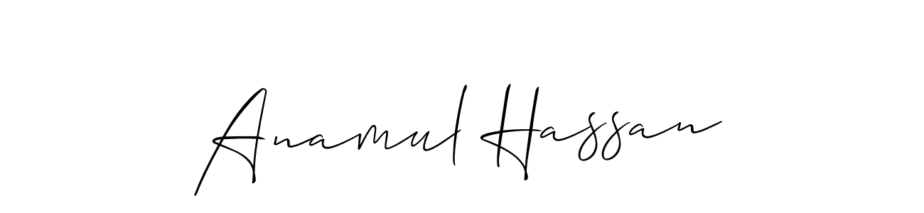 Design your own signature with our free online signature maker. With this signature software, you can create a handwritten (Allison_Script) signature for name Anamul Hassan. Anamul Hassan signature style 2 images and pictures png