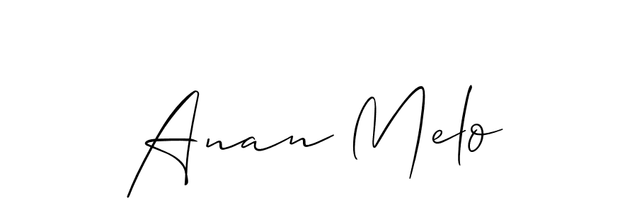 Make a beautiful signature design for name Anan Melo. With this signature (Allison_Script) style, you can create a handwritten signature for free. Anan Melo signature style 2 images and pictures png