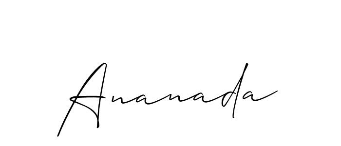 How to make Ananada signature? Allison_Script is a professional autograph style. Create handwritten signature for Ananada name. Ananada signature style 2 images and pictures png