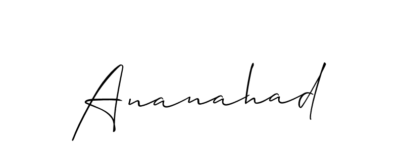 Use a signature maker to create a handwritten signature online. With this signature software, you can design (Allison_Script) your own signature for name Ananahad. Ananahad signature style 2 images and pictures png