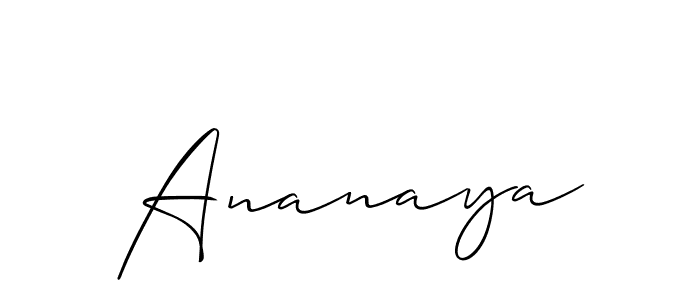 Create a beautiful signature design for name Ananaya. With this signature (Allison_Script) fonts, you can make a handwritten signature for free. Ananaya signature style 2 images and pictures png
