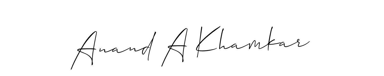 Design your own signature with our free online signature maker. With this signature software, you can create a handwritten (Allison_Script) signature for name Anand A Khamkar. Anand A Khamkar signature style 2 images and pictures png