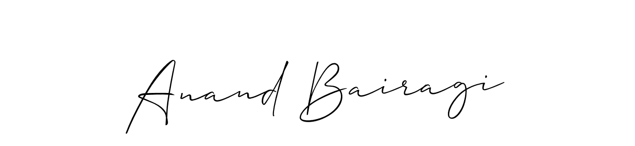 if you are searching for the best signature style for your name Anand Bairagi. so please give up your signature search. here we have designed multiple signature styles  using Allison_Script. Anand Bairagi signature style 2 images and pictures png